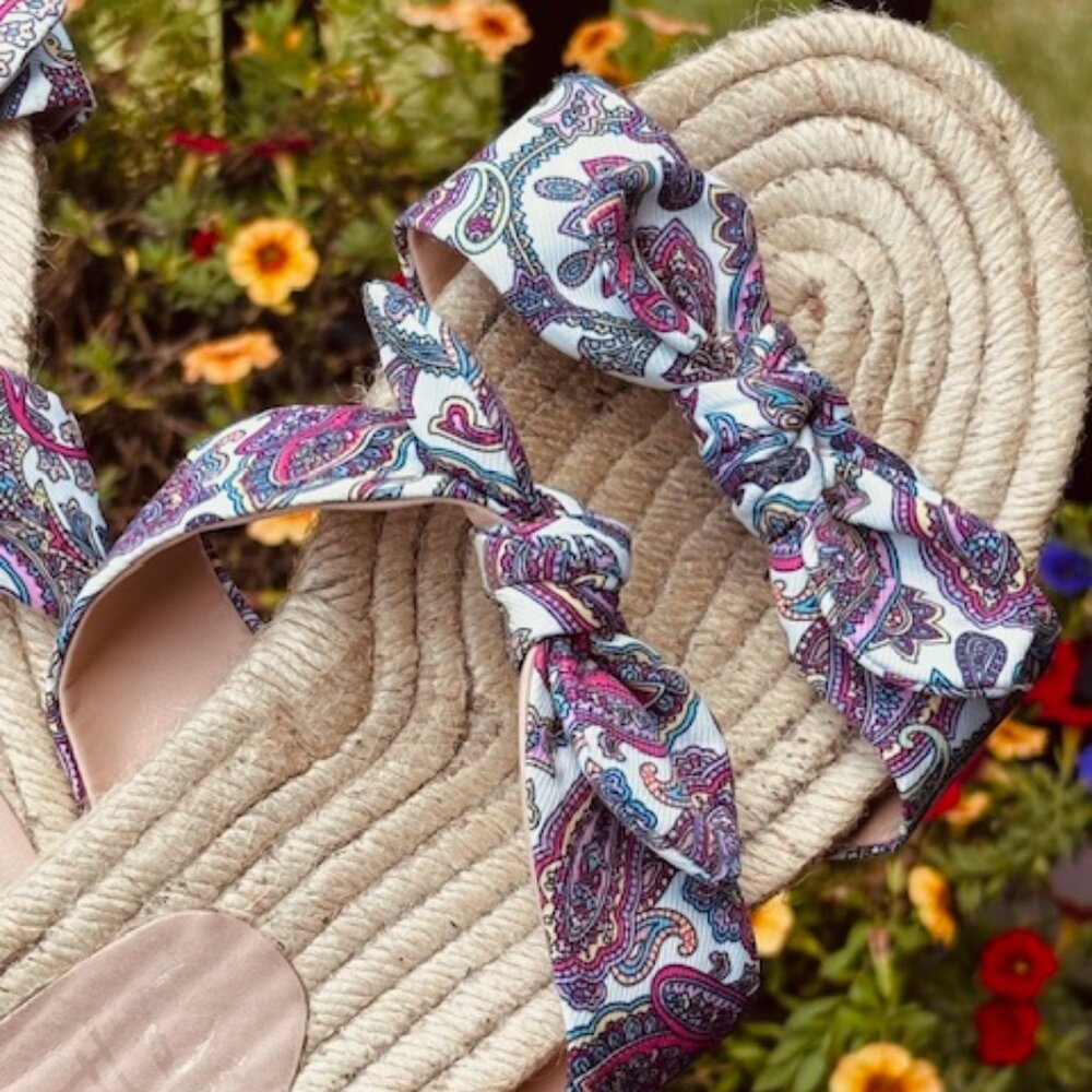 Nanette Lepore Paisley Fabric Sandals - Sz 9M